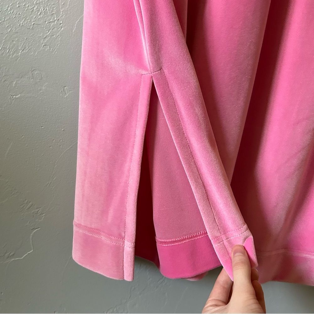 Buru Pink Velvet Long Sleeve Track Midi Dress Size 1x - Picture 4 of 10